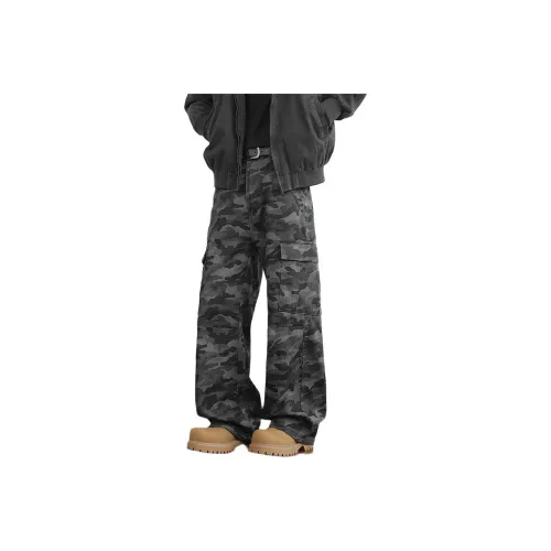 TINA GIA Gray Camouflage Unisex Casual Pants TINA GIA Серый Камуфляж Унисекс Повседневные Штаны
