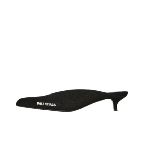 Balenciaga Конусный каблук Домашние тапочки Женские Черные