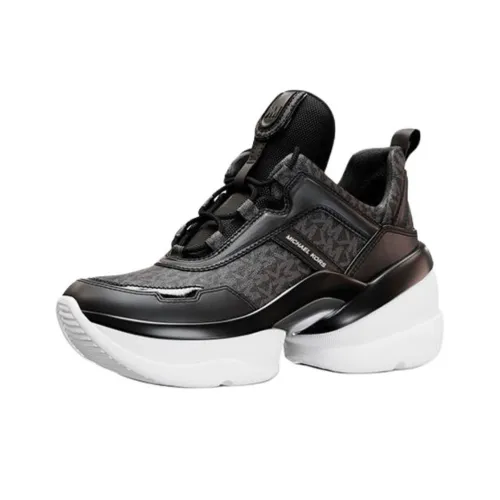 MICHAEL KORS OLYMPIA Low Топ Толстоподошвенные кроссовки Женские Черный Серебряный