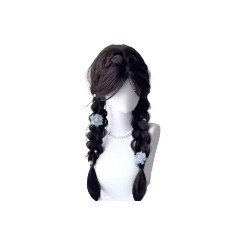 FYOSEE CENTER Разделенная Косичка с двумя хвостиками Женская Перука Высокотемпературная Пряжа