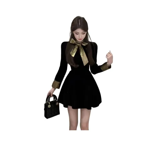 OURUOKE Длинное платье с длинными рукавами женское