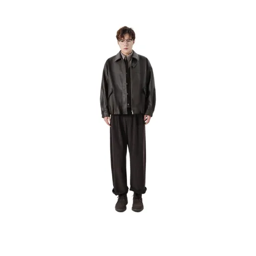 ERBAXIANSHENG Кожа Куртка Унисекс