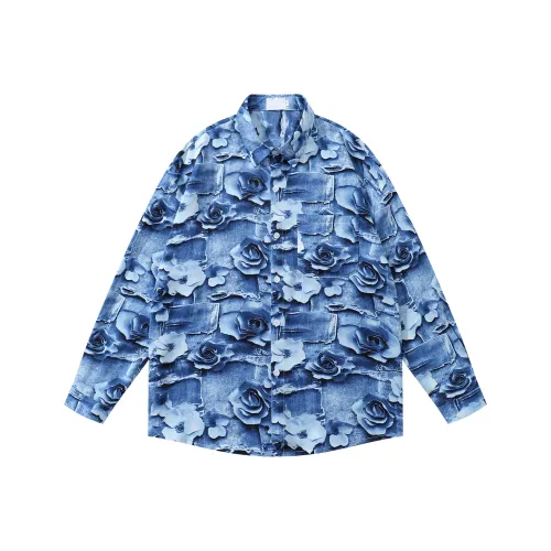 51XXHA Синий Унисекс Рубашки