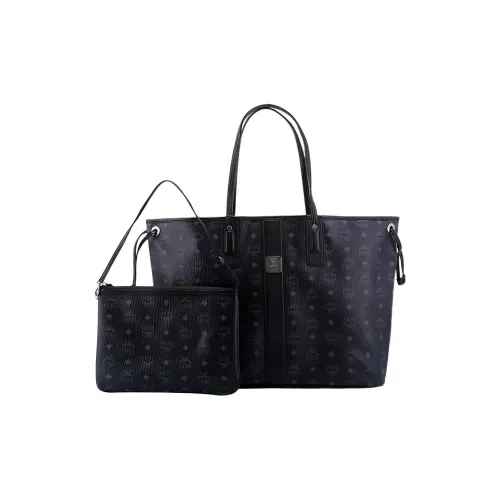 MCM Холст Комбо Сумка Тоут Сумка Сумка для покупок Сумка через плечо Сумка Женская Черная