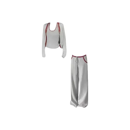 COVT Топ+Кардиган+Брюки Женские Повседневные Костюмы