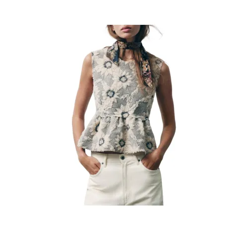 ZARA Телесный Черный Женские Майки