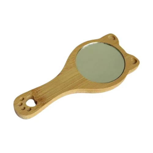 ECOHOME Бамбук Портативный Зеркало для макияжа Большое Круглое Зеркало HD Зеркало MAKE UP Зеркала Ручное Зеркало