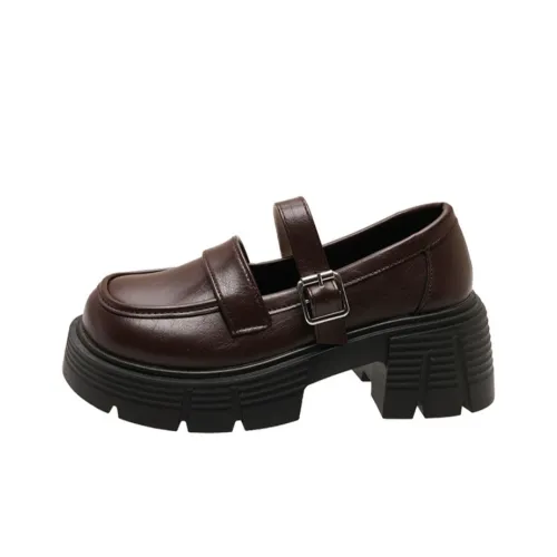 NX DOUGHNUT Грубый каблук Туфли Мэри Джейн Женские