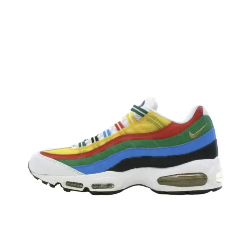 Nike Air Max 95 Беговые кроссовки Мужские Белый Желтый Зеленый