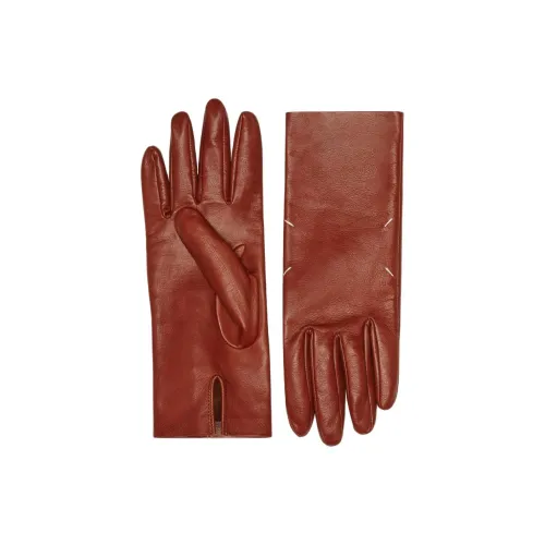 Maison Margiela Овчина Перчатки Женские Кирпично-красный