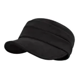 Черная плиссированная замша, цилиндрическая шляпа