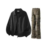 Чёрный топ + чёрные штаны