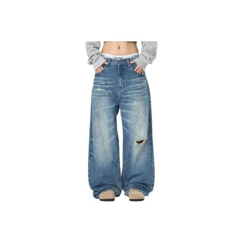 NRXX Ностальгический синий унисекс джинсы