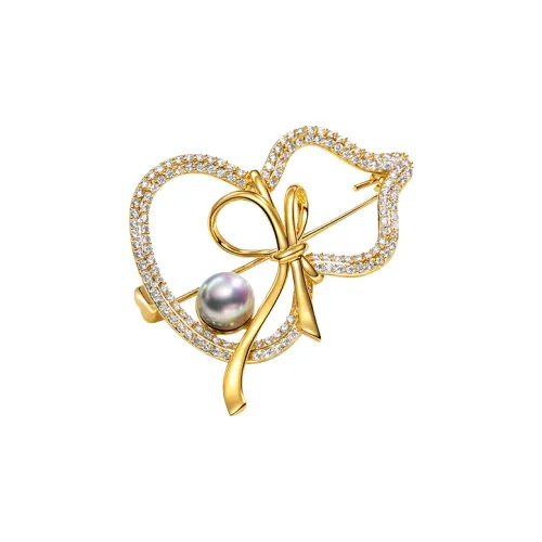 NUANTONG Золотой Покрытый Медный Броши Женские