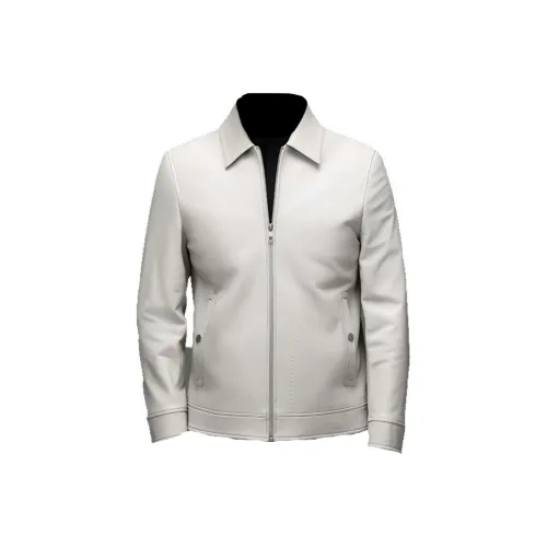 SENJIALUO Белый Мужская Кожаная Куртка