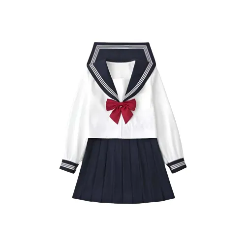 OURUOKE Черный Ожерелье-чокер Длинный Sleeved Одиночная пара + Бургунди Бант + Черная Короткая Юбка Женские Комплекты с Юбкой