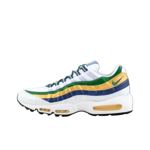 Nike Air Max 95 Беговые кроссовки Мужские Белый Синий Зеленый
