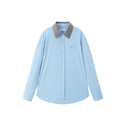 PEACEBIRD Ледяной росистый синий Женские рубашки