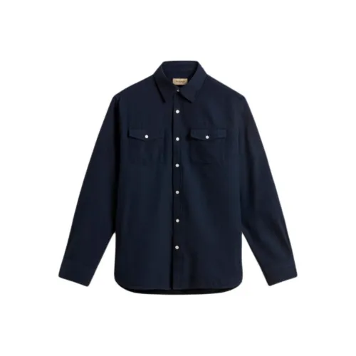 WOOLRICH Melton Синий Мужские Рубашки