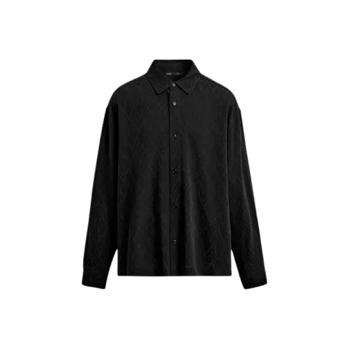 ZARA Мужские черные рубашки