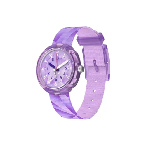 SWATCH Flik Flak Feifei Series Кварцевый механизм Детские часы 31,85*30,6 мм Фиолетовый циферблат