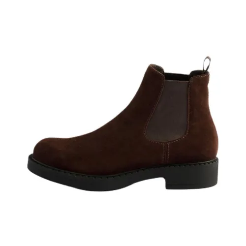 PRADA Короткий Челси 4CM Мужской Темно-коричневый