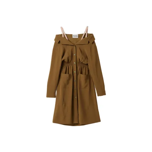 MIU MIU Длинное платье с длинными рукавами женское