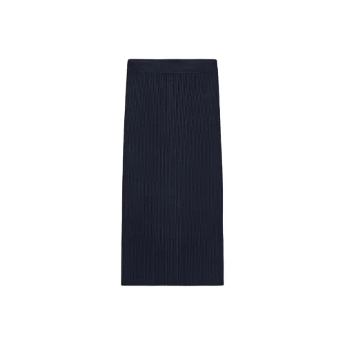 ZARA Морской синий Женские Вязаные Длинные Юбки