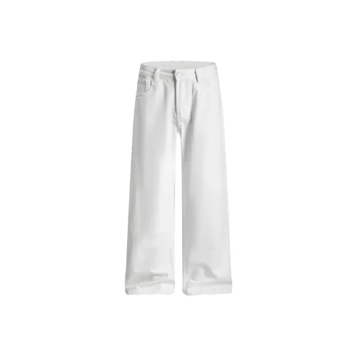 A3G4 Pure White Unisex Jeans