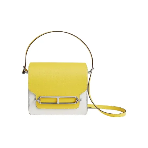 HERMES Roulis Evercolor Телячья кожа Свиной нос Сумка Сумка через плечо Мини Женские Новый Белый Лайм