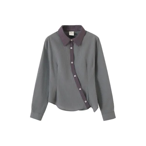 CONP Серый Фиолетовый Женская Рубашка