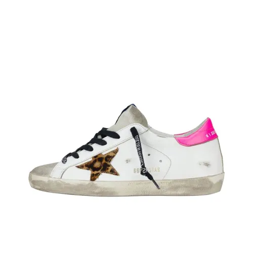 Golden Goose Супер Звезда Low Топ Кроссовки для скейтбординга Женские Леопардовый принт Розовый Ласточкин хвост
