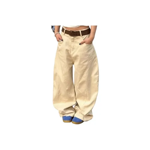 OURUOKE Хаки Брюки Унисекс Джинсы