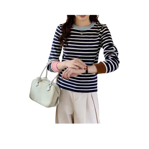 OURUOKE Королевский синий с полосами женский трикотаж