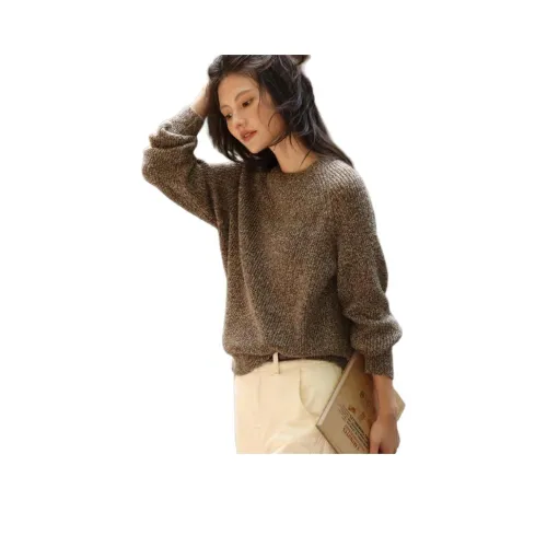 XWI Pattern Camel Coffee Women's Knitted XWI Узор Верблюжий Кофейный Женский Трикотаж