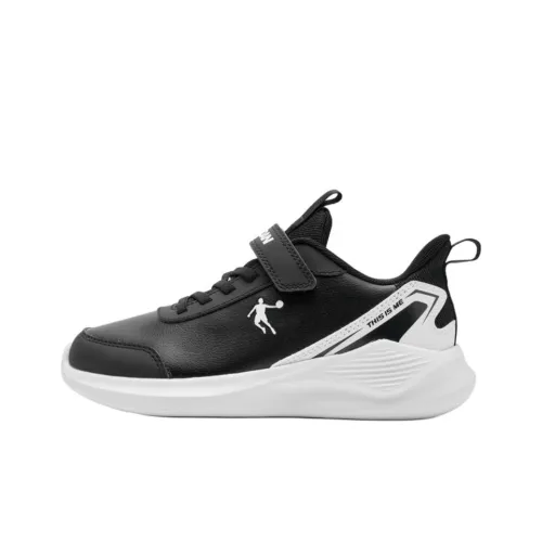 QIAODAN Детская беговая обувь Низкий топ Черный Jordan Белый Школьный возраст