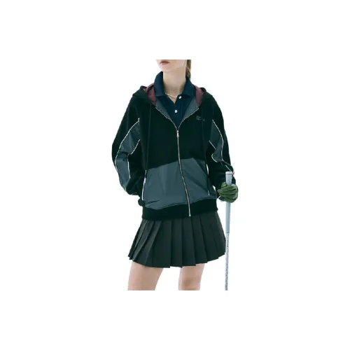 MARDI MERCREDI FW25 COLORBLOCK LOGO NEEDLEWORK HOODIE JUMPER BLACK CHARCOAL SWEATSHIRT WOMEN'S