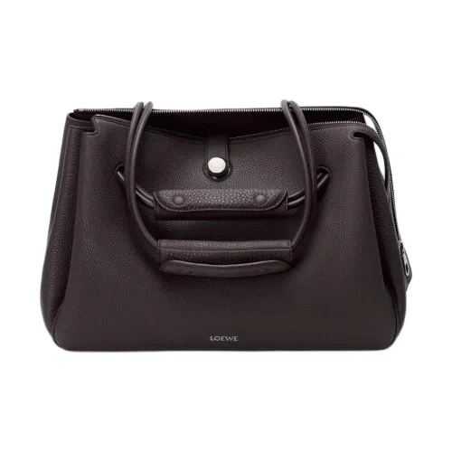 LOEWE Madrid Крупнозернистая текстура Телячья кожа Сумка Большая Женская Черная