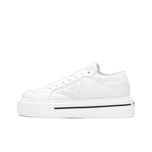 PRADA Macro Low Топ Стильные Скейтбординги Женские Белые