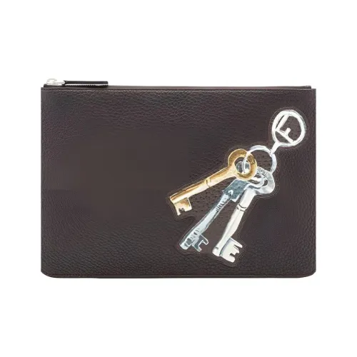 FENDI Телячья кожа Клатч Унисекс Коричневый