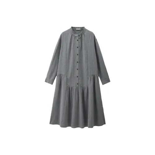 Giordano Длинное платье с длинными рукавами женское