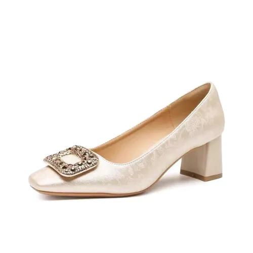 7 SEVFUN Элегантность Новый китайский стиль Элегантный Квадратный носок Грубый каблук Высокие каблуки Женские