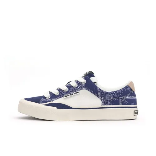 SEW BY SOU Low-Top Canvas Shoes Paisley Blue Unisex SEW BY SOU Низкие кеды Canvas Paisley Синий Унисекс