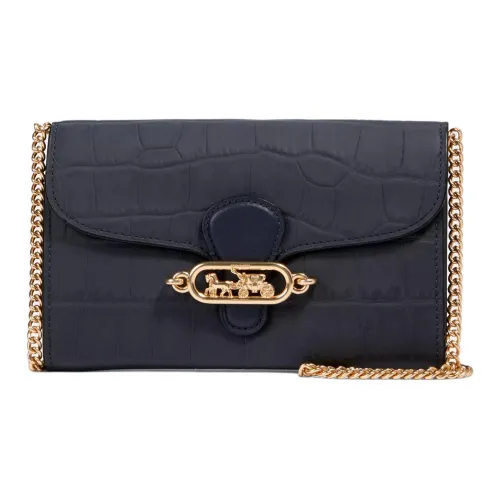 COACH Нефритовая кожа сумка-конверт через плечо женская черная