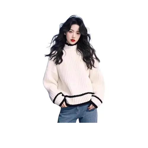 HAPG Белый Свитер Женские Трикотаж