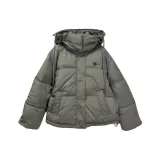 Серый хлопковый пуховик