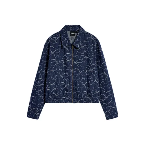 Desigual Темный деним синий женский джинсовый куртка