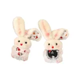 [Белый+Черный] Брелок Кролик