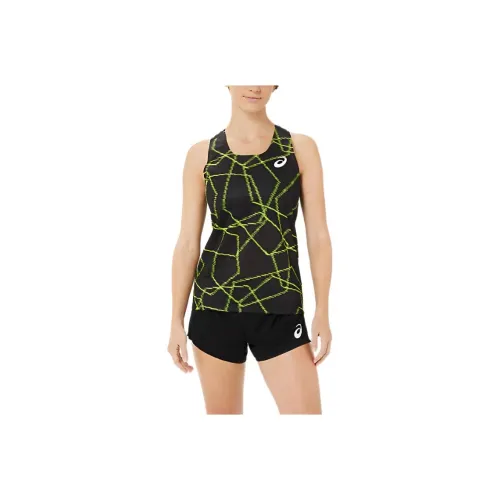 Asics Светлый Сетчатый Топ Singlet Майка Женская Черный