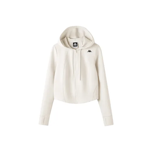 KAPPA Повседневный Укороченный Трикотажный Кардиган с Капюшоном Облегающий крой Спортивный Толстовка Женские